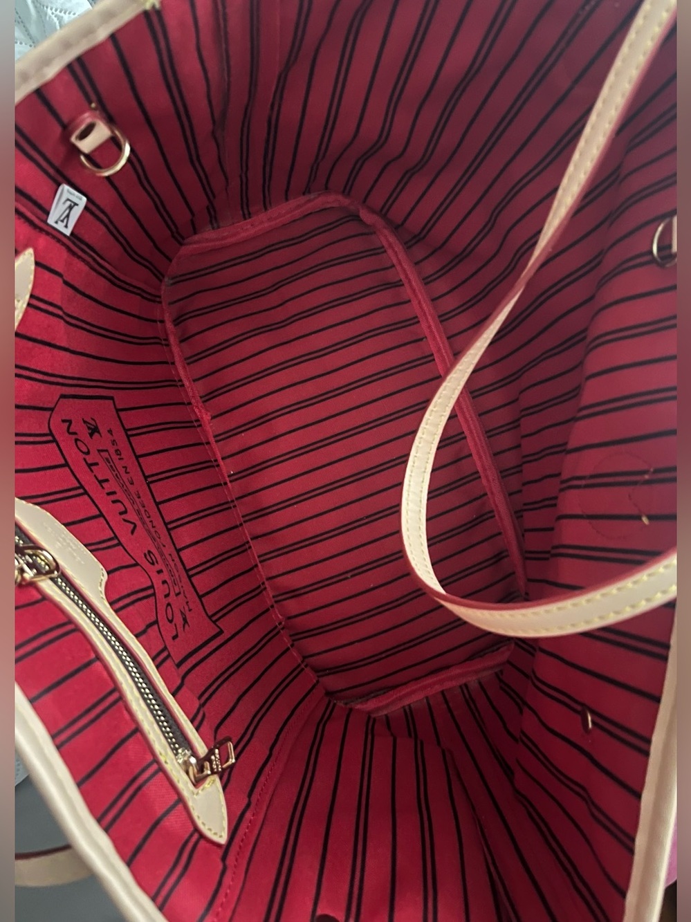 Source Unknown Brown Monogram Canvas Tote with Natural Trim - Picture 3 of 10